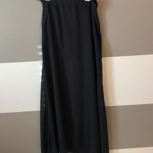 High Waisted Black Maxi Skirt